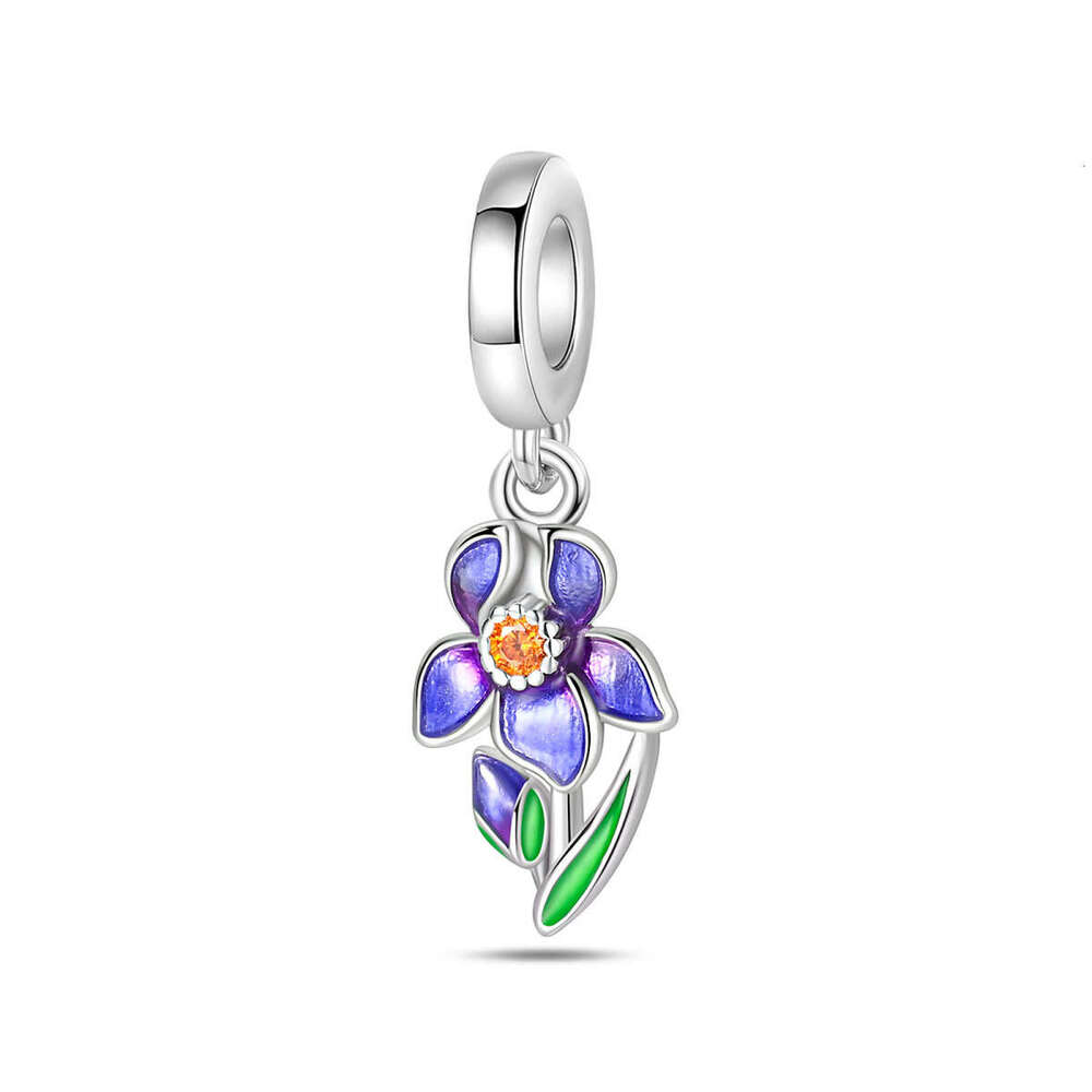 New 925 Sterling Silver Charm Iris pendant Fit Charms Silver 925 Original Bracelet DIY Jewelry Making For women Gifts
