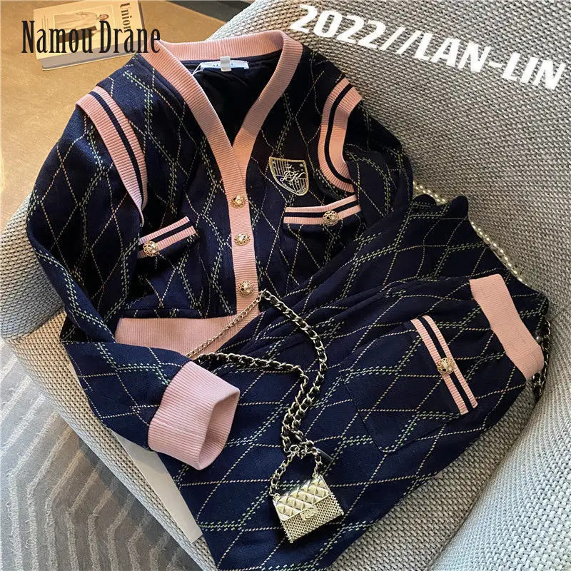 Namou Drane Knitted Female Early 2022 New Fashion Temperament Age-Reducing Senior Sense Of Spring Two-Piece Set