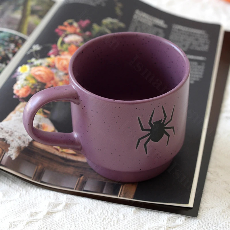 Halloween Funny Coffee Cup Set Creative Household Tea Table Cartoon Ceramic Mug Lovely Stacked Cup Espresso Mugs Coffee Cups 240910