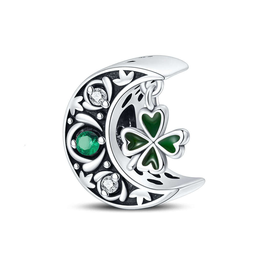 New 925 Sterling Silver Charm Green Life Tree Lucky Clover pendants Fit Charms Silver 925 Original Bracelet DIY Jewelry Making For women Gifts