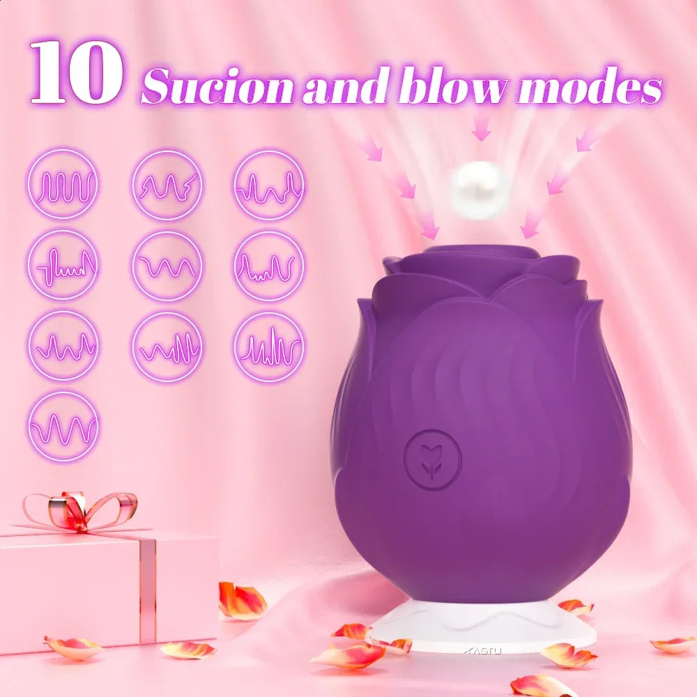 Rose-Sucking Vibrator for Women Nipple Massager Clitoral Vacuum Stimulator Vibrating Female Masturbator Sex Toys for Adults 240914