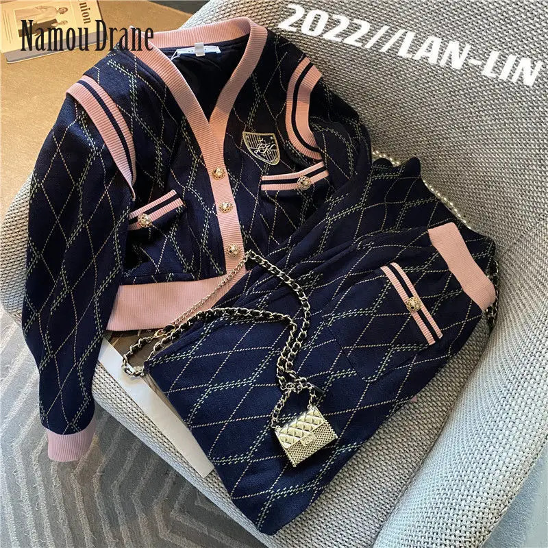Namou Drane Knitted Female Early 2022 New Fashion Temperament Age-Reducing Senior Sense Of Spring Two-Piece Set