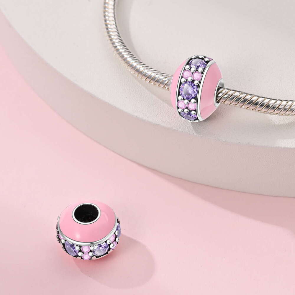 New 925 Sterling Silver Charm Pink Dessert donut beads Fit Charms Silver 925 Original Bracelet DIY Jewelry Making For women Gifts