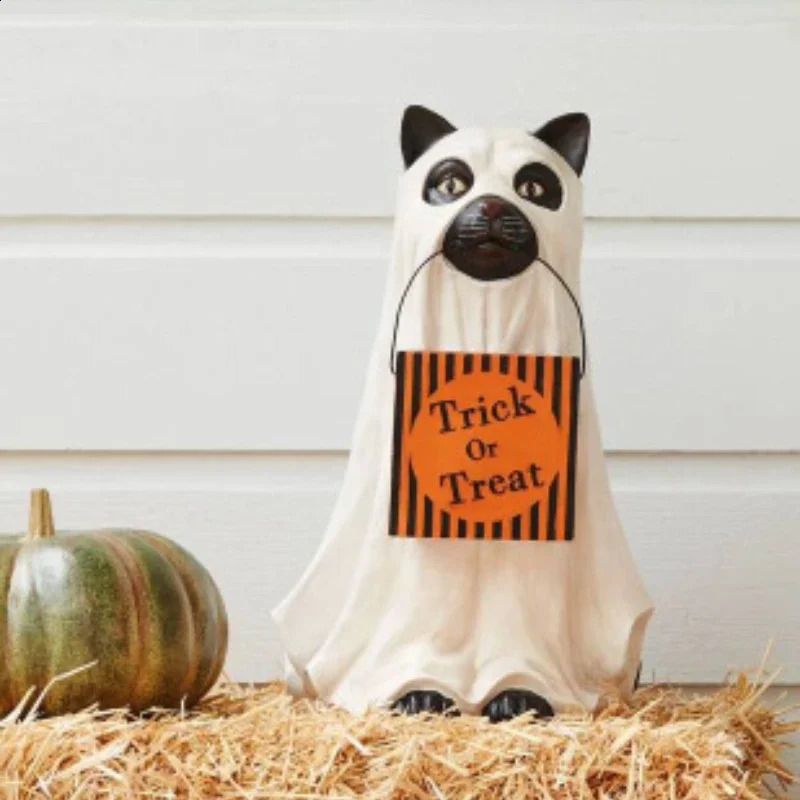 Halloween Dog Elf Candy Bowl Ornament Pumpkin Festival Party Decoration Gift Home Storage Supplies Halloween Decors Accessories 240910CJ