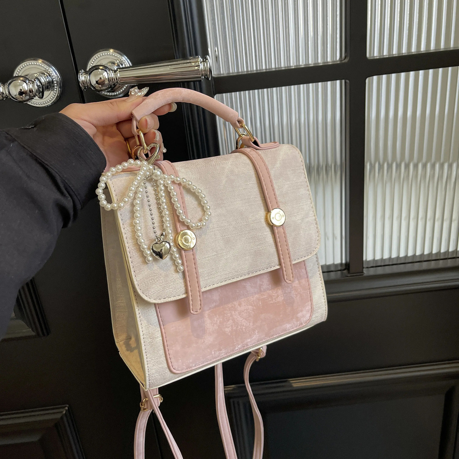 Miyagawa Womens Bag Retro Contrastive Color Backpack Fashion and Leisure Korean Academy Style Shoulder Bag 240912