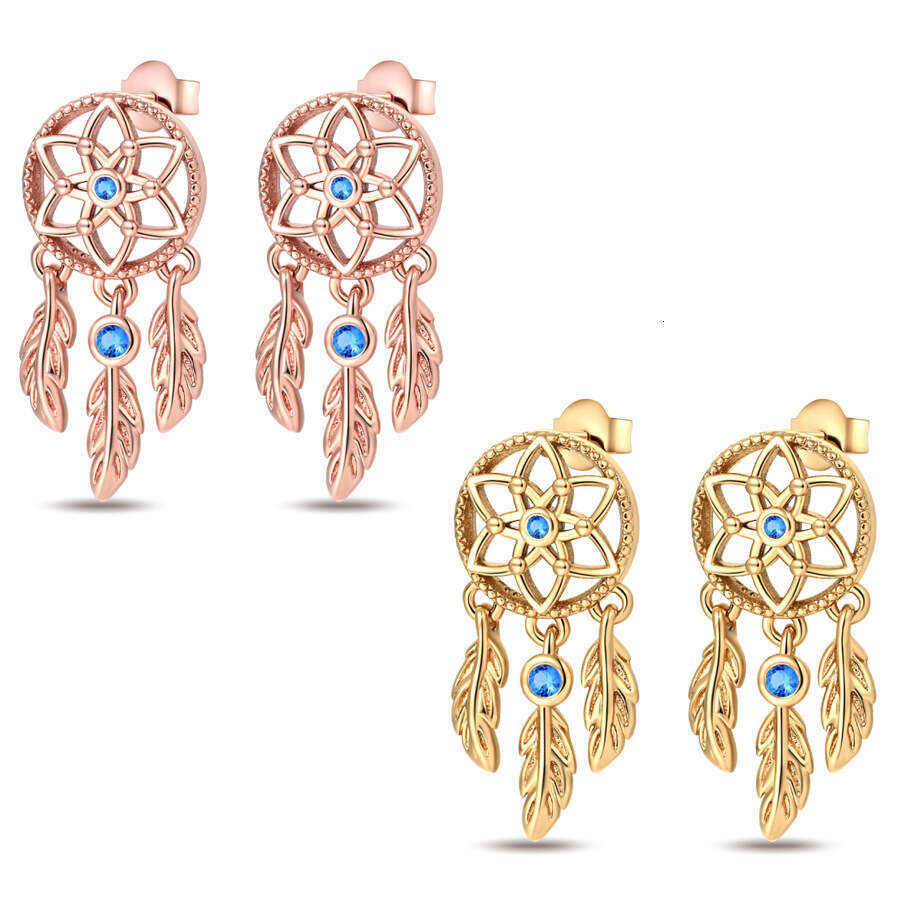 Dreamcatcher earring with gold plated 925 Sterling silver earrings for women Gifts Wholesale