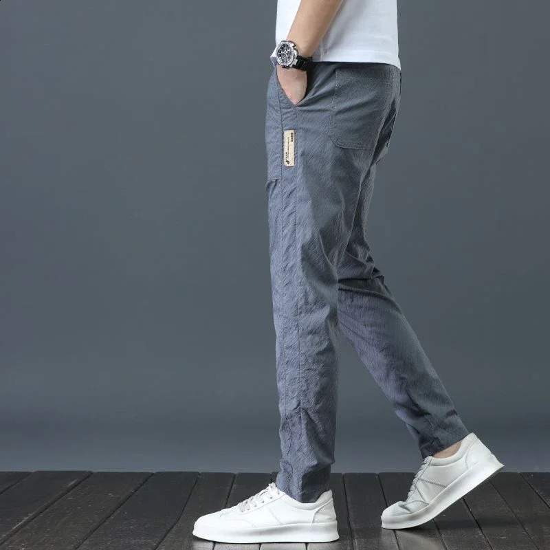 Summer Trousers for Men Long Thin Stylish Casual Pants Man Low Price Vintage Korean Style Fashion Big Size Y2k Sale 240911