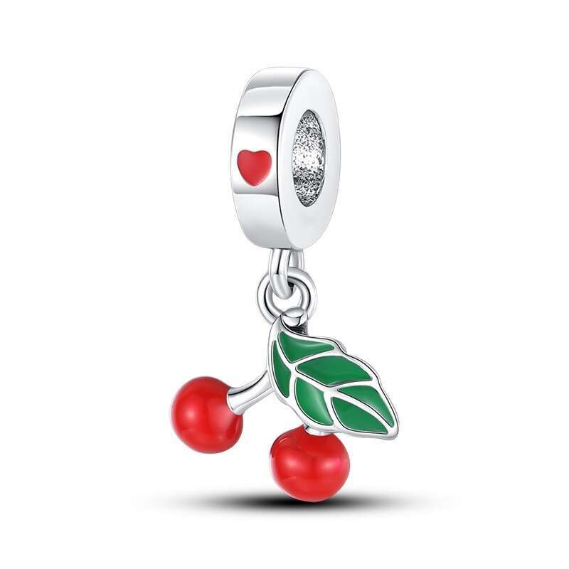 New 925 Sterling Silver Charm Fruit Cherry Pineapple Grape Avocado Pendant Fit Charms Silver 925 Original Bracelet DIY Jewelry Making For women Gifts