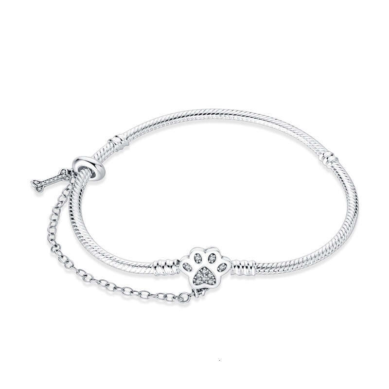 New 925 Sterling Silver Snake chain Cute Pet Claw Bracelet Fit Charms Silver 925 Original Bracelet DIY Jewelry Making For women Gifts
