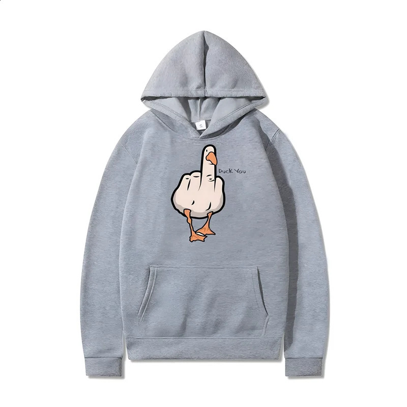 Fun Duck Print Cotton Hoodie Hip Hop Harajuku Y2K Sweatshirt Fashion Casual Loose Oversized Pullover Clothing For Men And Women 240910