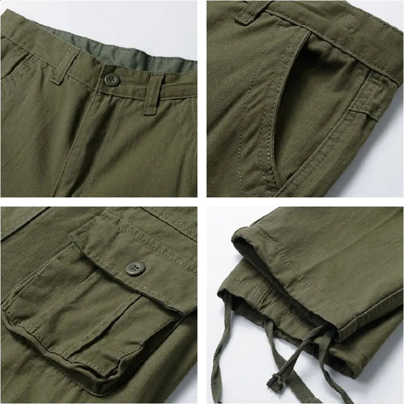 Plus Size 44 Spring Autumn Mens Cotton Cargo Pants Men Multi Pockets Trousers Outdoor Casual Jogger Pants Male 240911