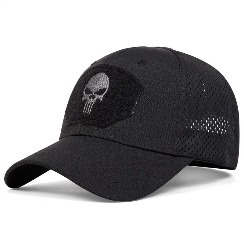 Unisex Skull Embroidery Lable Breathable Baseball Caps Spring and Autumn Outdoor Adjustable Casual Hat Sunscreen 240906
