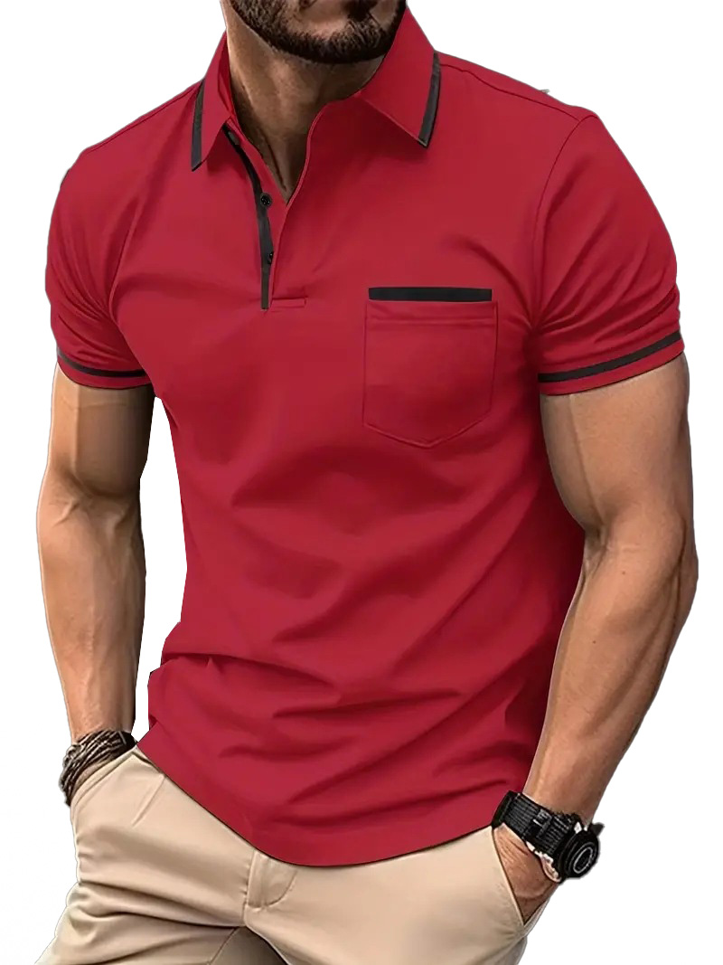 Christmas Red Polo Shirts T-Shirts Plain Golf Polo T-shirts Mens Polo Shirt Cotton Short Sleeve Men's Shirts Casual Poloshirt Sport Golf Tee Tops