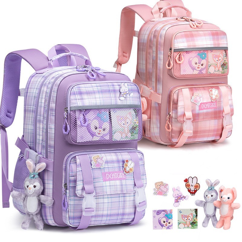 Large-capacity Cute Women Multi-Pocket Nylon Backpack Ins Junior High School Student School Bag Female Girl Backpack Laptop Book