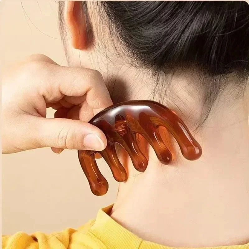 Meridian Massage Comb FiveTooth Handleless Chinese Acupuncture Head Blood Circulation Scalp Scraping Therapy 240911