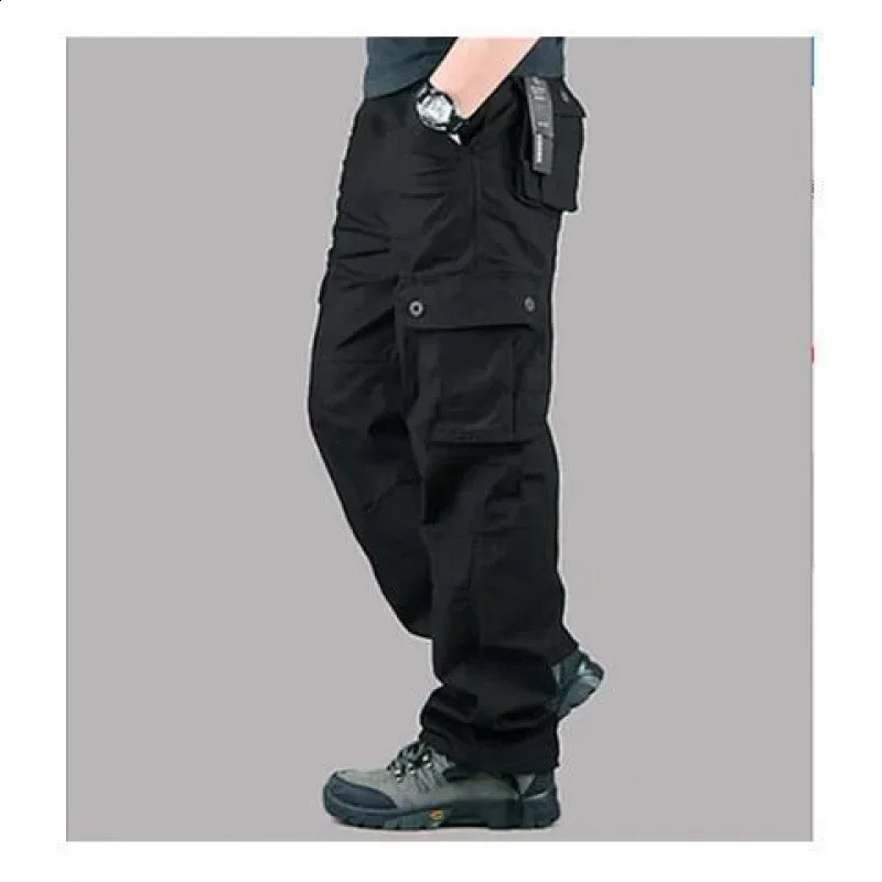 Sturdy Casual Cargo Pants Straight-leg Workwear Loose-fit Comfortable Mens Trousers For Labor Intensive Tasks 240911