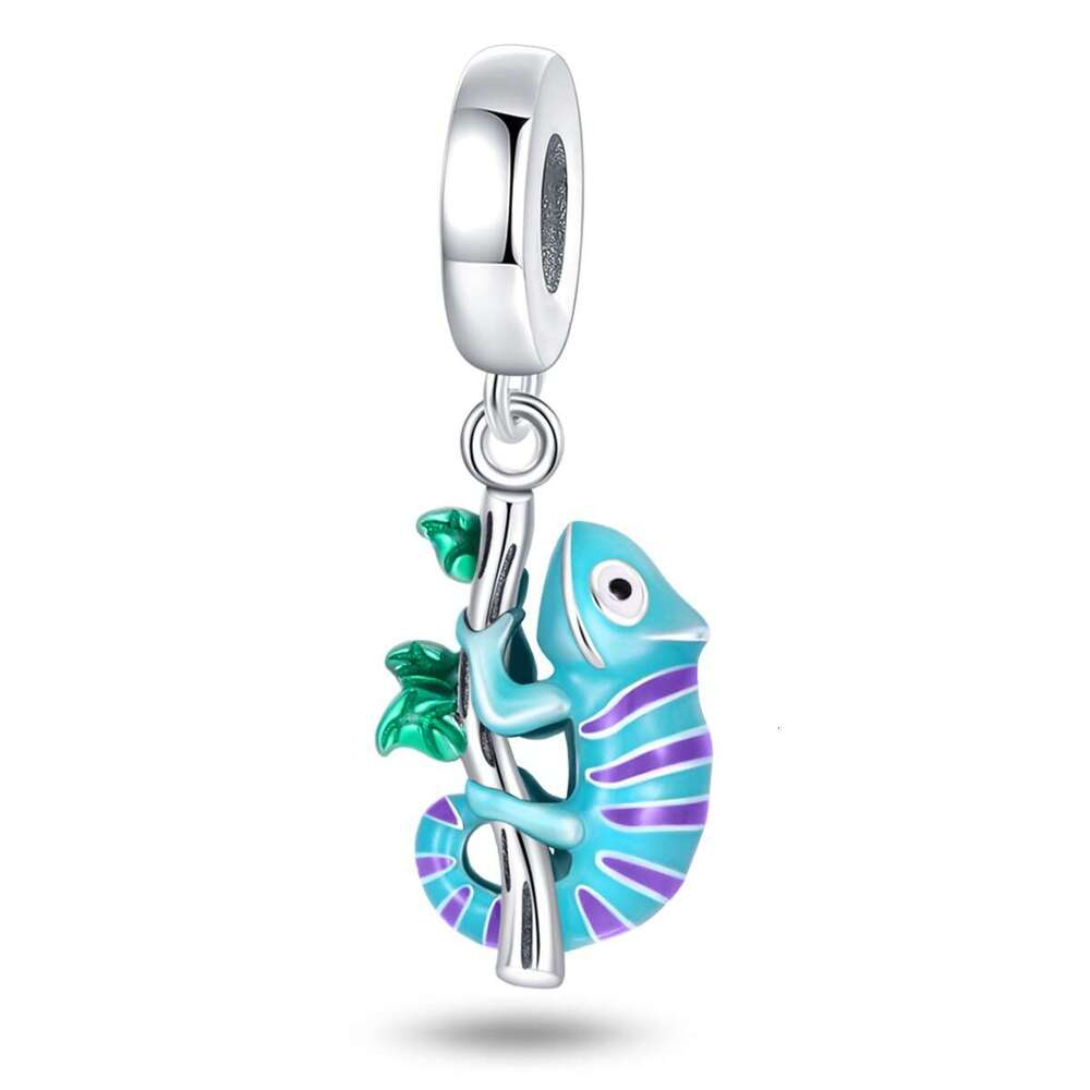 New 925 Sterling Silver Charm Colorful Chameleon Pendant Fit Charms Silver 925 Original Bracelet DIY Jewelry Making For women Gifts