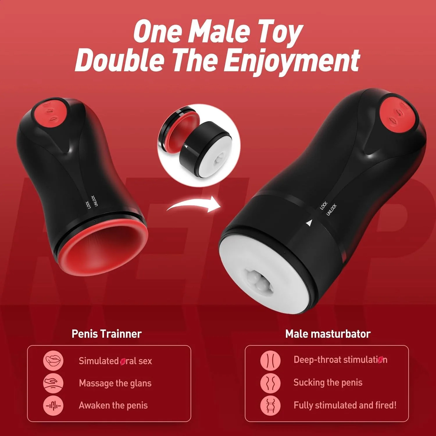 Male portable oral sex toy deep throat sucking teasing unique twisting function adult penis training masturbation cup 240914