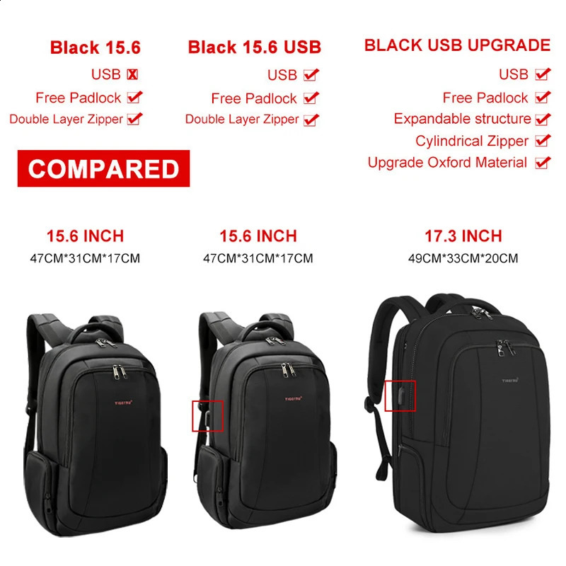 warranty mens backpack 14 15.6 17.3-inch mens laptop backpack anti-theft school backpack mens travel bag Mochila 240914