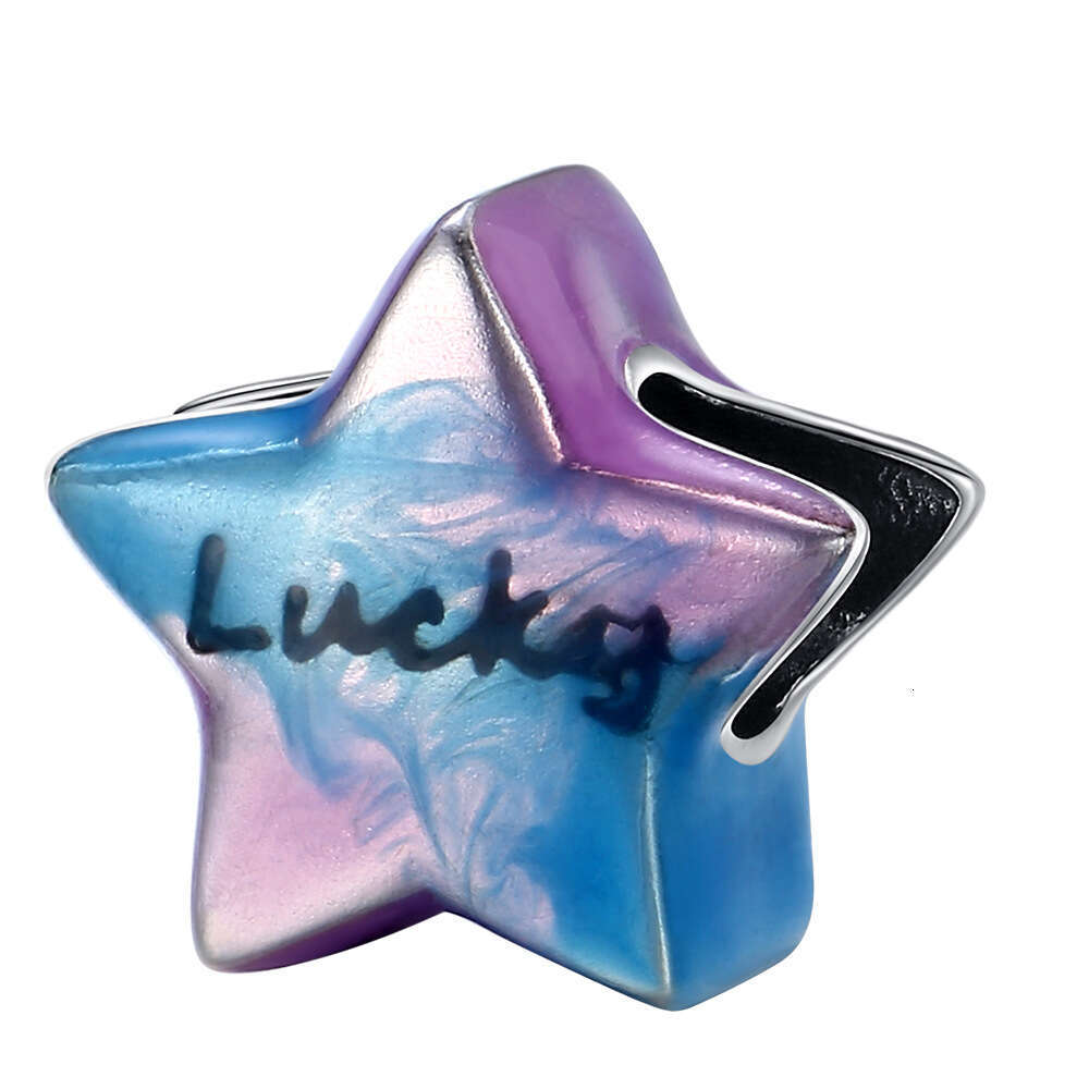 New 925 Sterling Silver Charm Starry Sky Colorful Lucky Star Beads Fit Charms Silver 925 Original Bracelet DIY Jewelry Making For women Gifts