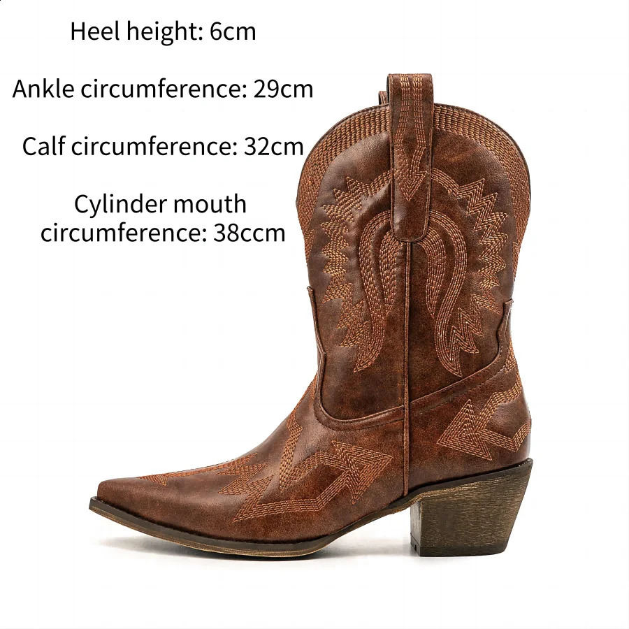 2024 Womens 5cm Square High Heels Chelsea Boots Womens Winter Boots 35-43 Corner Western Cowboy Ski Knee Boots Womens Shoes 240914