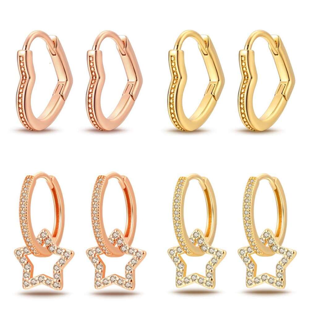 Simple heart-shaped design Earring With gold plated fit 925 Sterling silver earrings for women Gifts Wholesale