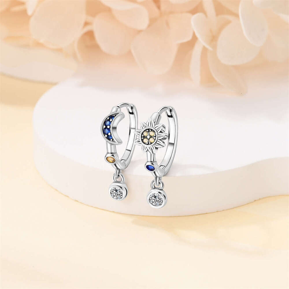 Starry Moon Earrings 925 Sterling silver Stud earrings for women Gifts Wholesale
