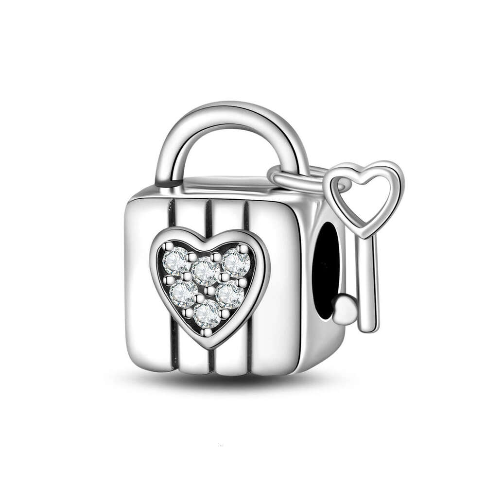 New 925 Sterling Silver Charm Love lock key lock pendant beads Fit Charms Silver 925 Original Bracelet DIY Jewelry Making For women Gifts