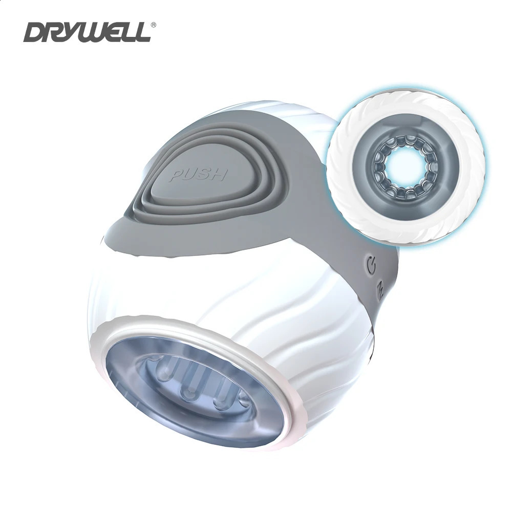 Drywell Automatic masturbators stimulation Trainer Cup de stroker ouvert Masturbator Pinis Vibrator Sex Toys for Men 240914