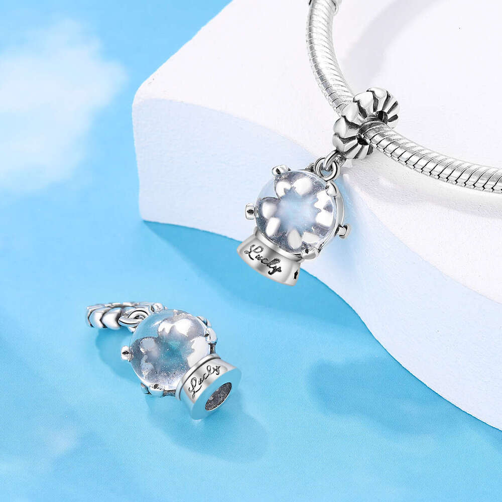 New 925 Sterling Silver Charm Colorful Stone Pink Tree of Life Clover Pendant Fit Charms Silver 925 Original Bracelet DIY Jewelry Making For women Gif