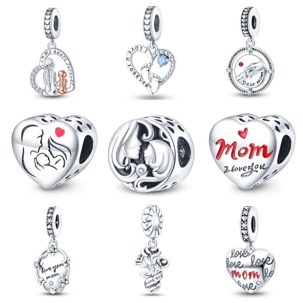 New 925 Sterling Silver Charm Mother's Day Happy Family Beads Fit Charms Silver 925 Original Bracelet DIY Jewelry Making For women Gifts