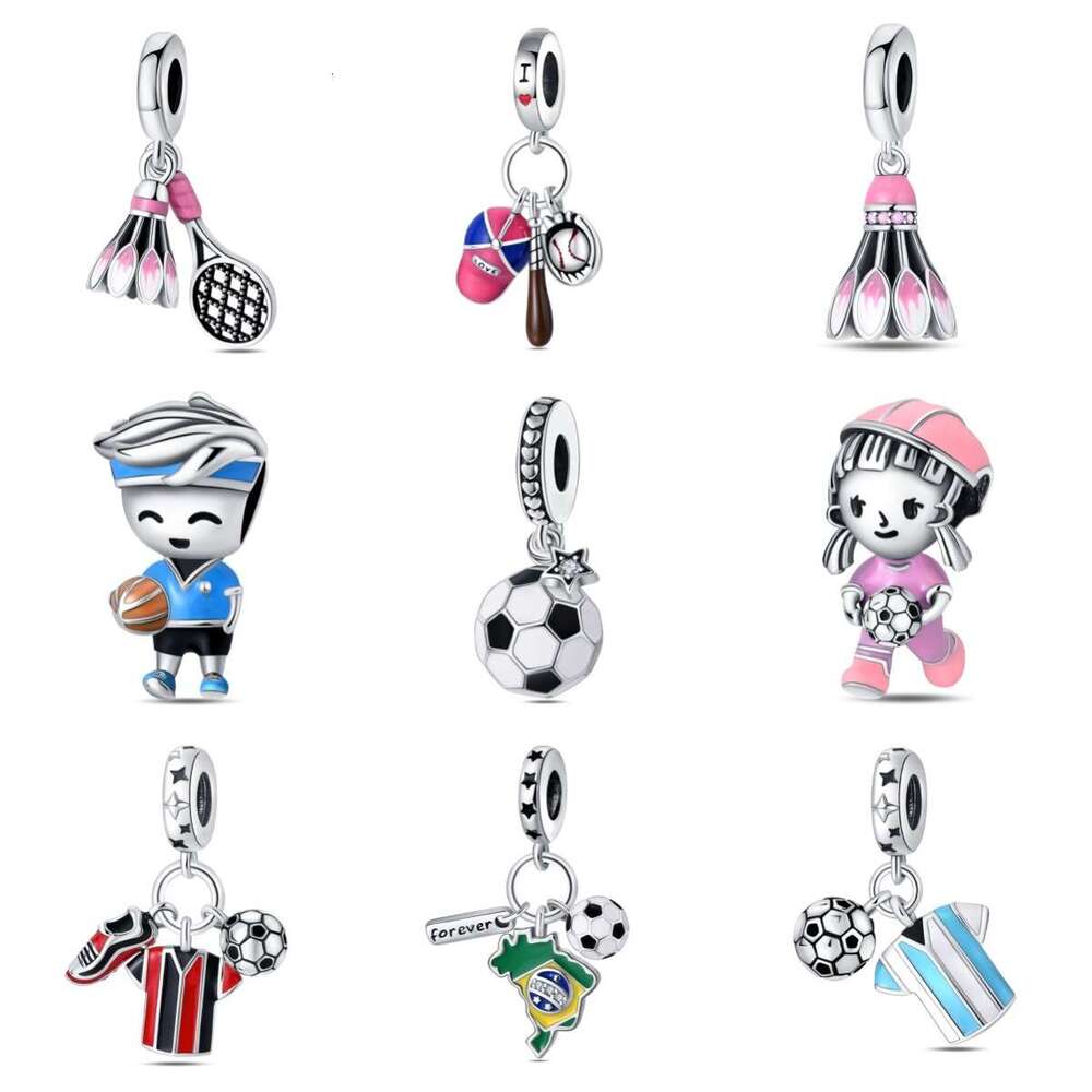 New 925 Sterling Silver Charm Sports and Fitness beads pendant Fit Charms Silver 925 Original Bracelet DIY Jewelry Making For women Gifts
