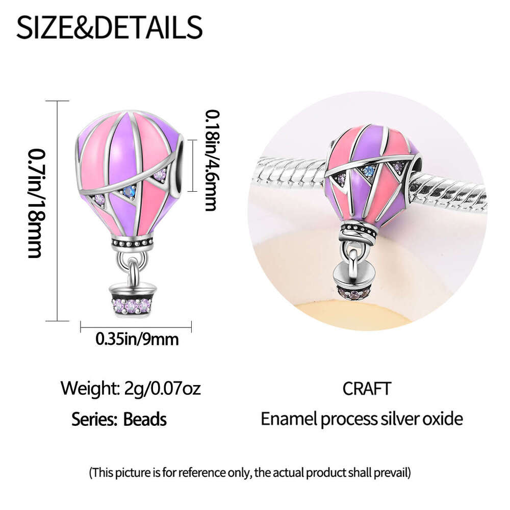 New 925 Sterling Silver Charm Hot air balloon bead Fit Charms Silver 925 Original Bracelet DIY Jewelry Making For women Gifts