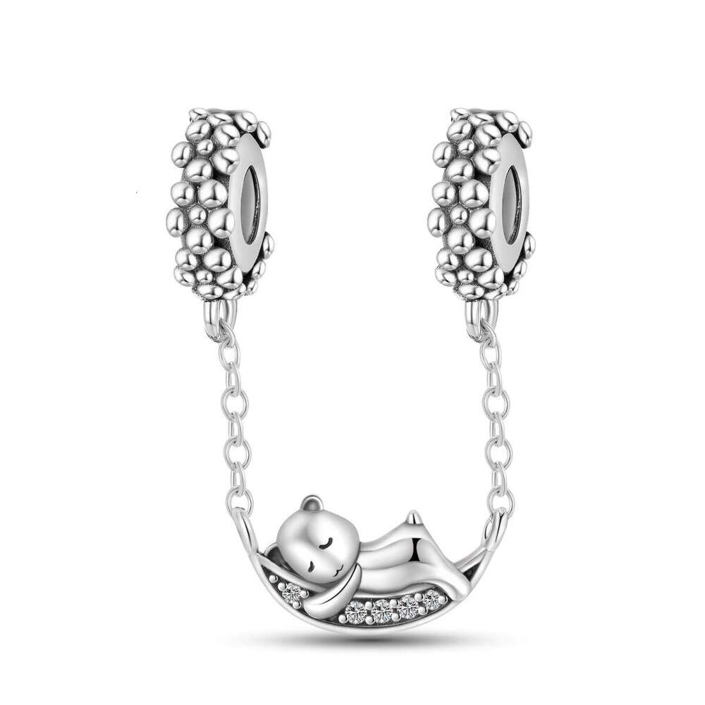 New 925 Sterling Silver Charm Moonlight Bear Clip Beads Fit Charms Silver 925 Original Bracelet DIY Jewelry Making For women Gifts