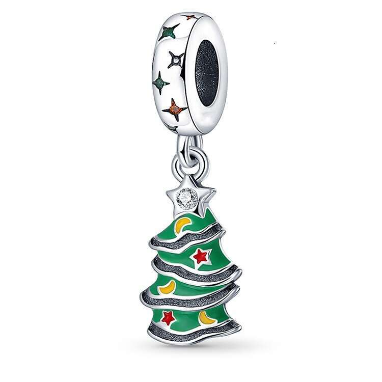 New 925 Sterling Silver Charm Christmas Tree Elk Santa Claus Pendant beads Fit Charms Silver 925 Original Bracelet DIY Jewelry Making For women Gifts
