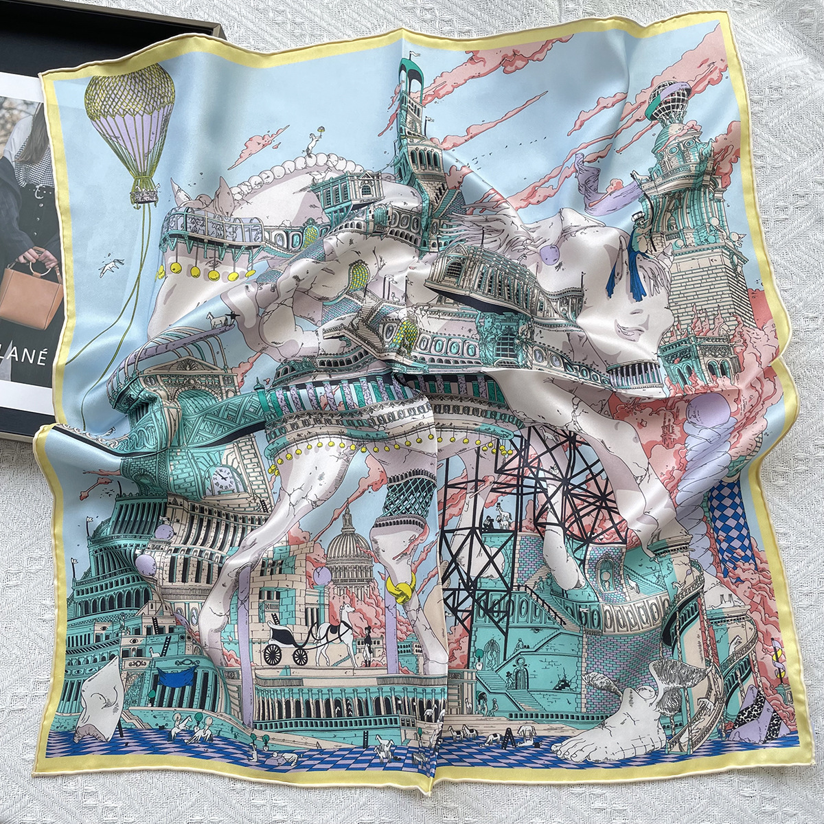 100 color high-end silk fashionable women's scarf 70cm square scarf scarf shawl printed European and American headscarf sweet999999