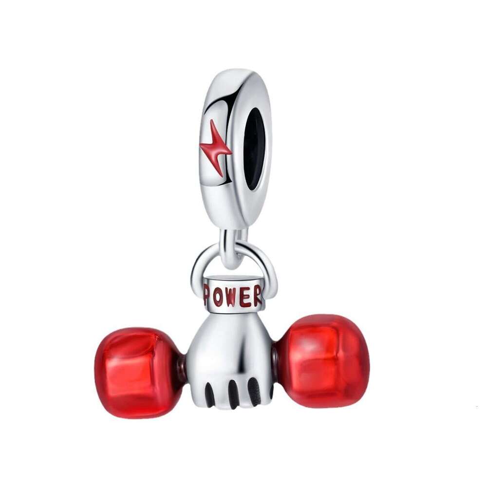 New 925 Sterling Silver Charm Sports and Fitness Strength Dumbbell Pendant Fit Charms Silver 925 Original Bracelet DIY Jewelry Making For women Gifts