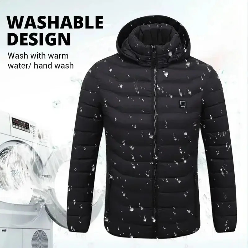 1921 HEATING ZONES Men Women USB Heating Jackets Winter Warm Heated Parkas Electric Heated Jackets Waterproof Warm Jacket Coat 240909