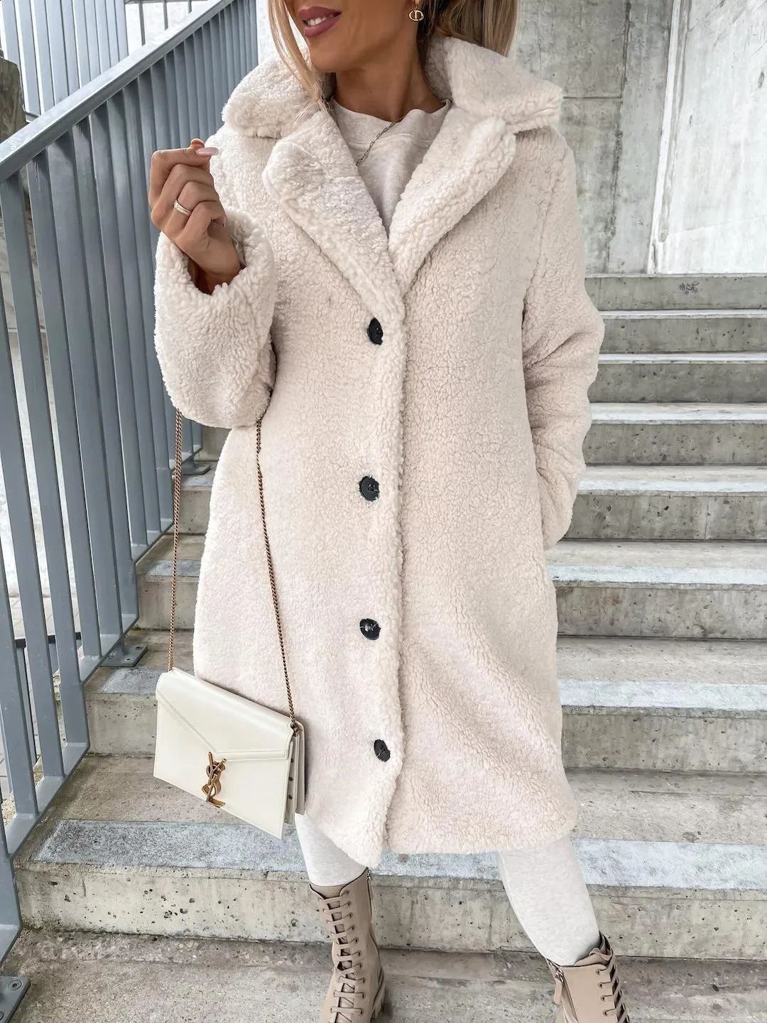 Jocoo Jolee Women Faux Fur Long Coat Warm Autumn Winter Teddy Female Casual Coat Oversized Soft Fluffy Fleece Jackets Overcoat 240911