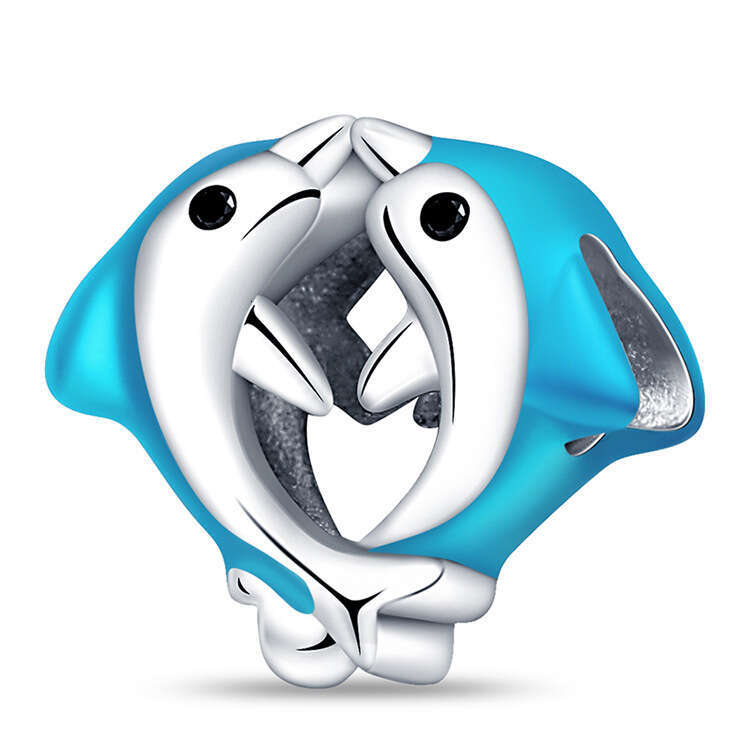 New 925 Sterling Silver Charm Blue Ocean Seahorse Dolphin Crab Pendant Fit Charms Silver 925 Original Bracelet DIY Jewelry Making For women Gifts