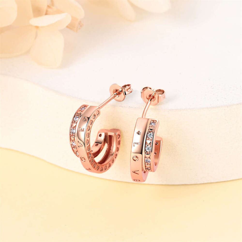 Earphone notes earring with gold plated 925 Sterling silver rings for women Gifts Wholesale