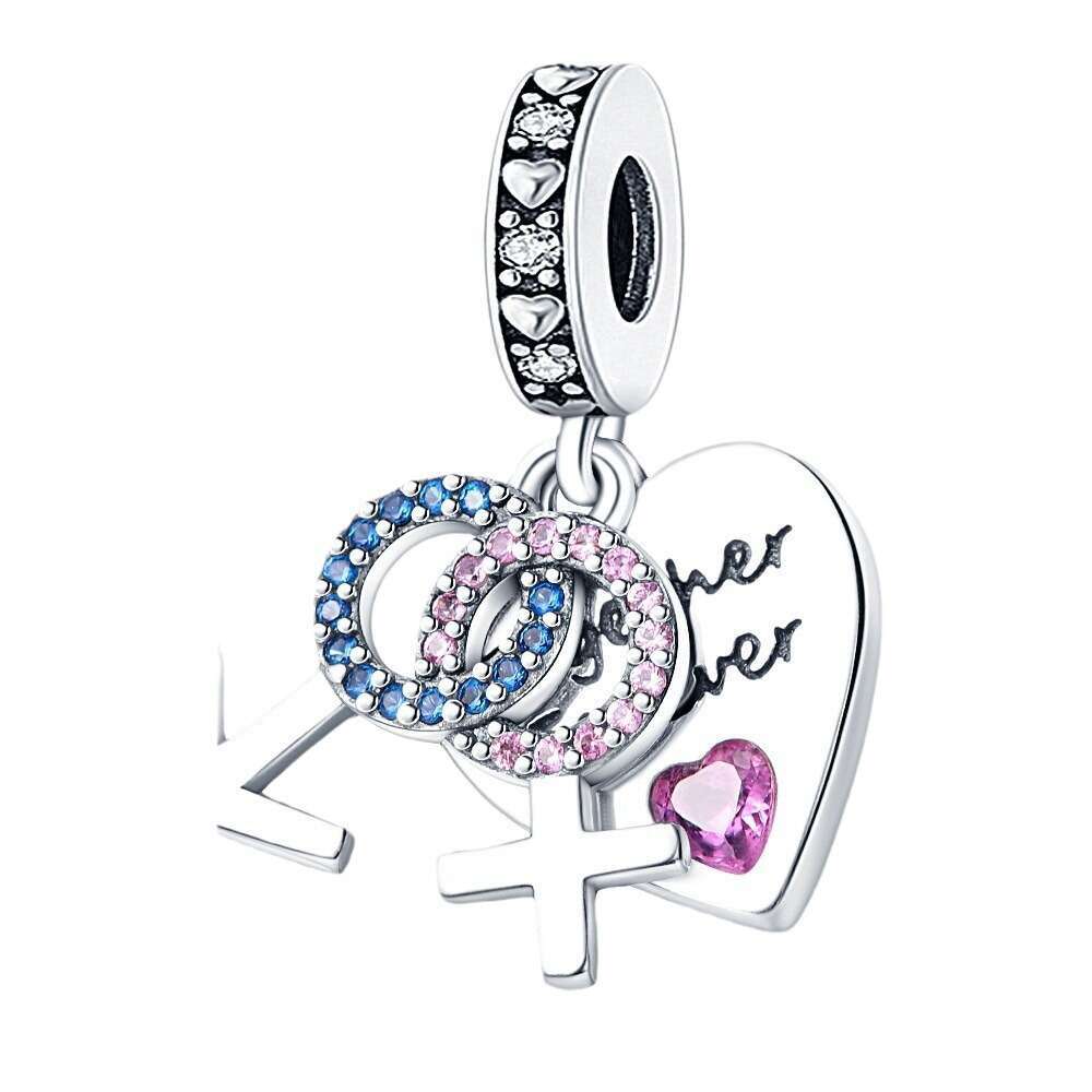 New 925 Sterling Silver Charm Male and female symbol pendants Fit Charms Silver 925 Original Bracelet DIY Jewelry Making For women Gifts