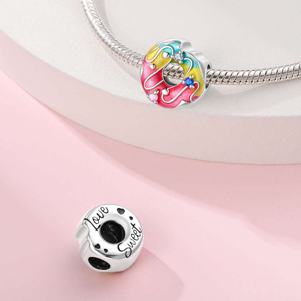 New 925 Sterling Silver Charm Romantic Rose Rainbow Pendant Fit Charms Silver 925 Original Bracelet DIY Jewelry Making For women Gifts