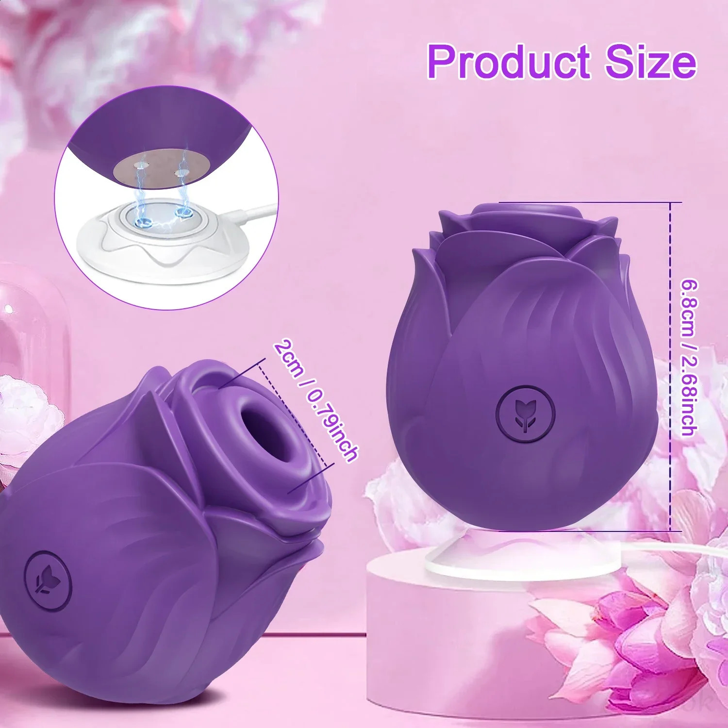 Rose-Sucking Vibrator for Women Nipple Massager Clitoral Vacuum Stimulator Vibrating Female Masturbator Sex Toys for Adults 240914