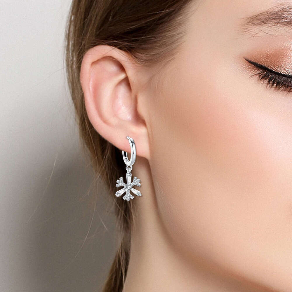 New Christmas Winter Romantic Snow Earrings For Women 925 sterling silver earring gifts