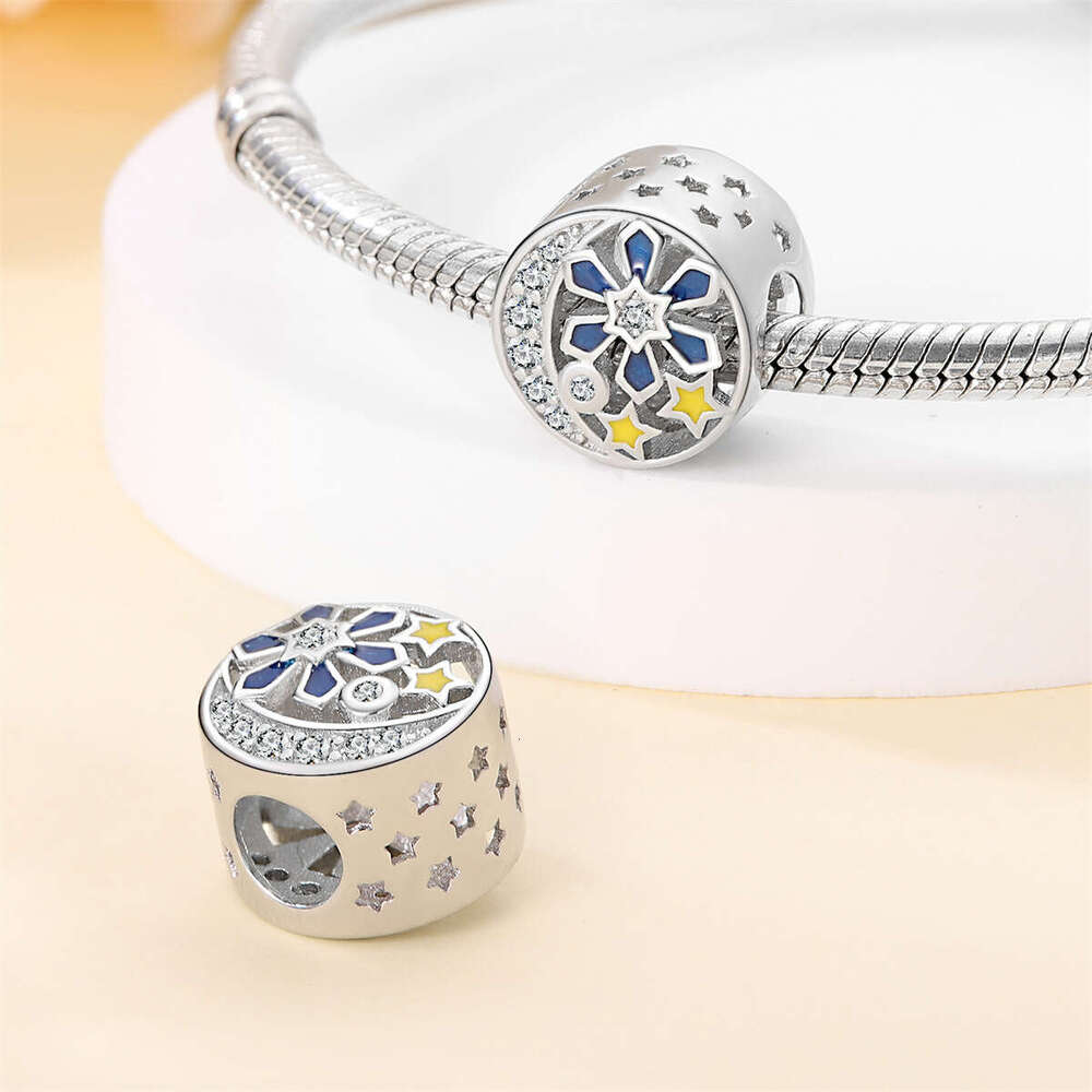 New 925 Sterling Silver Charm Christmas Snowflake gloves Star Moon Combination Pendant Fit Charms Silver 925 Original Bracelet DIY Jewelry Making For 
