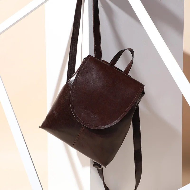 Korean Multi functional Leather Shoulder Bag for Women Laptop Backpack 240912