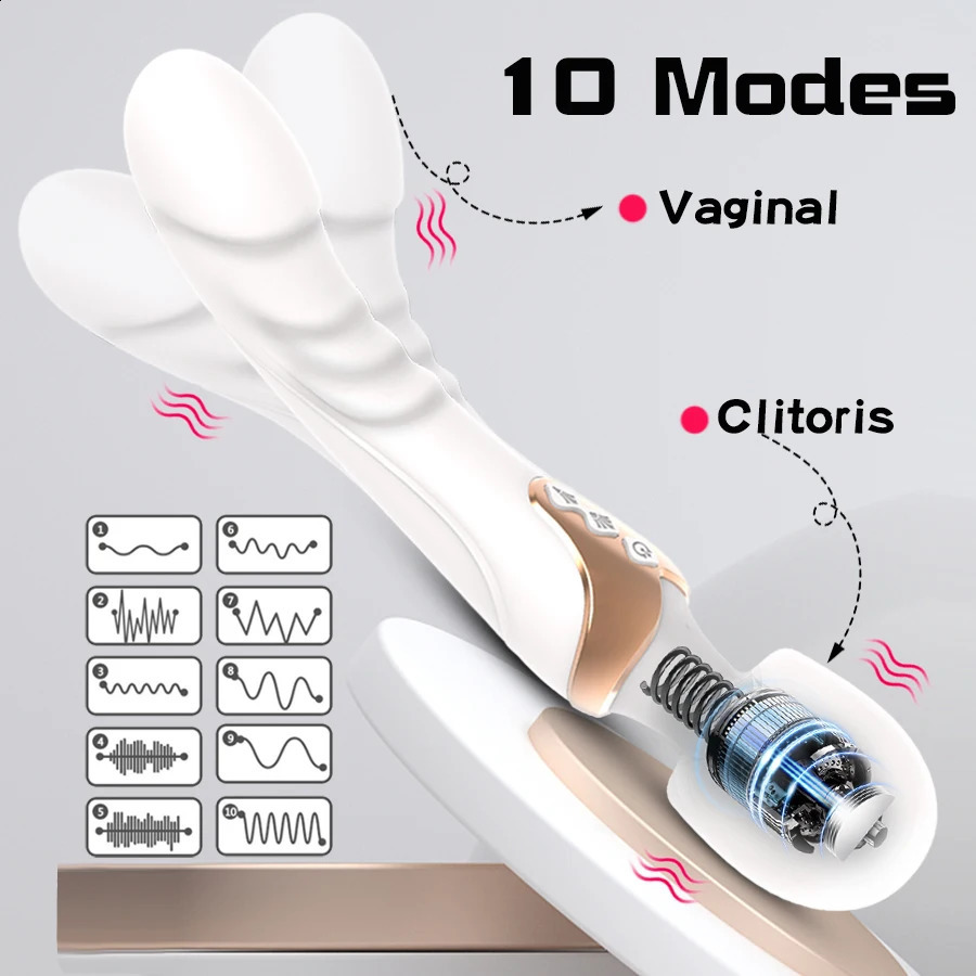 Powerful Vibrator Dildos Wand for Women 10 Modes Clitoris Stimulator G Spot Vagina Massager Adult Sex Toys Woman 241226
