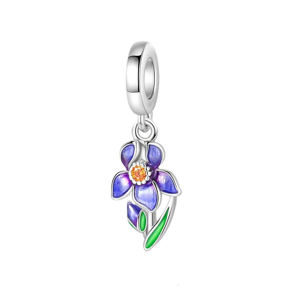 New 925 Sterling Silver Charm Iris pendant Fit Charms Silver 925 Original Bracelet DIY Jewelry Making For women Gifts