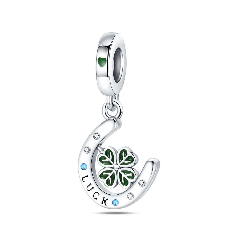 New 925 Sterling Silver Charm Green Life Tree Lucky Clover pendants Fit Charms Silver 925 Original Bracelet DIY Jewelry Making For women Gifts